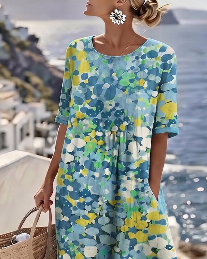 ELENA™ - ROBE MIDI D'ÉTÉ FLEURIE ÉLÉGANTE