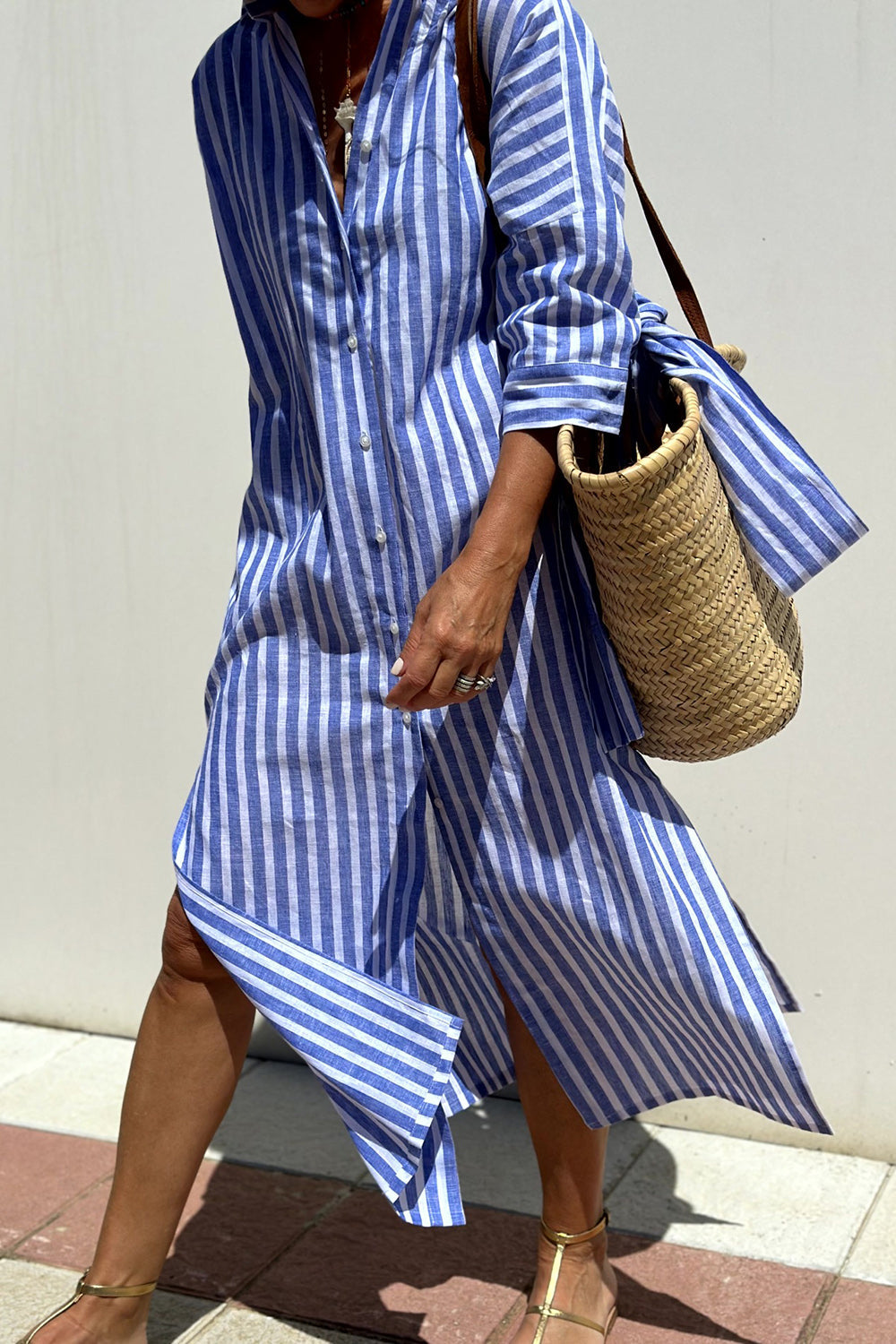Kelly | Robe Chemise Rayée Intemporelle au Confort Élégant