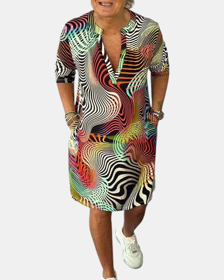 Jessica™ | Robe Col V Colorée