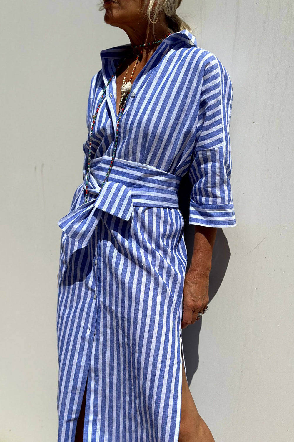 Kelly | Robe Chemise Rayée Intemporelle et Confort Élégant