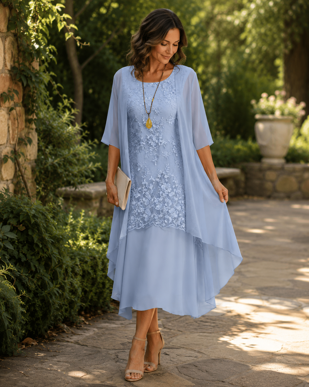 Eleanor | Robe Mousseline Élégante Deux Pièces