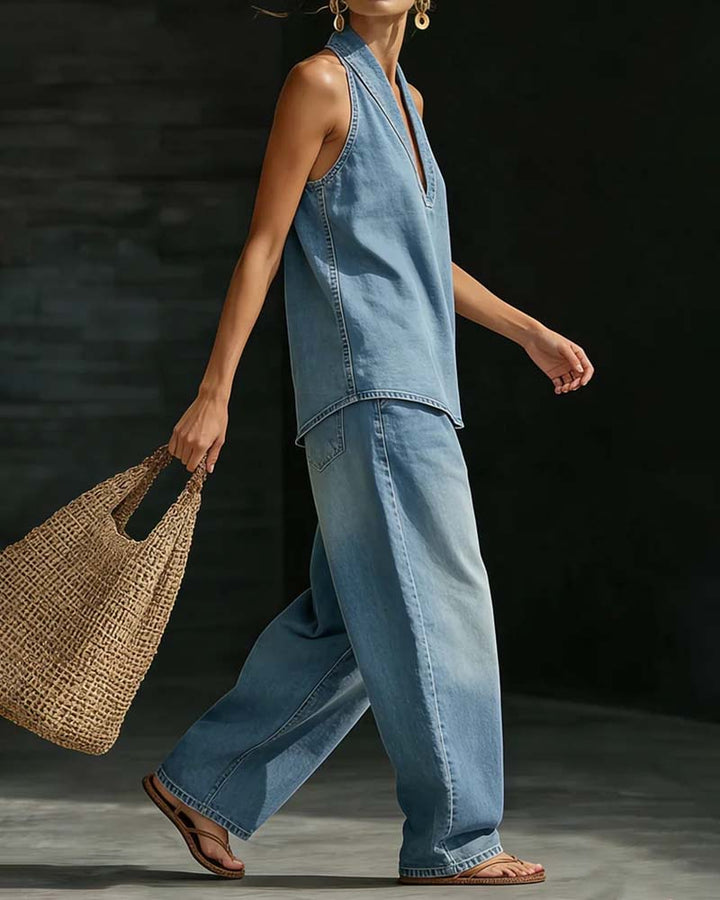 Martina | Ensemble Long Fluide Col en V