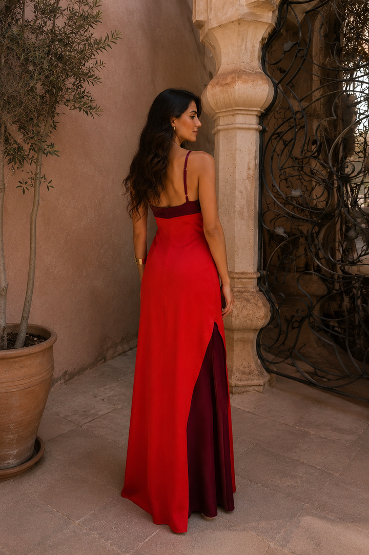 Robe Longue Dos-Nu avec Fente