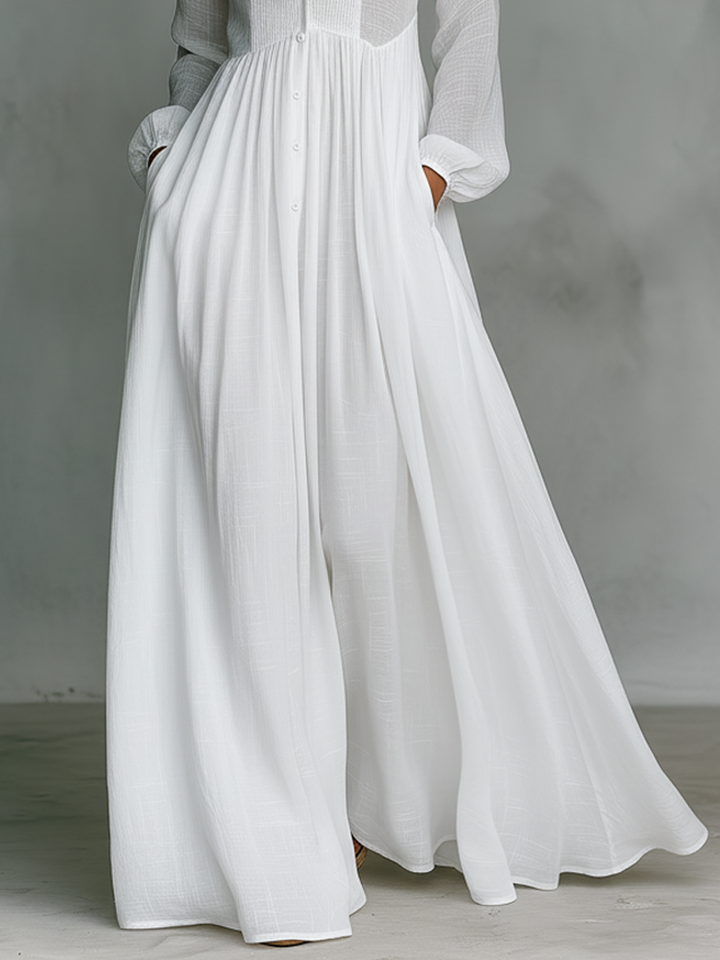 Elisa · Robe Longue Minimaliste à Col Montant