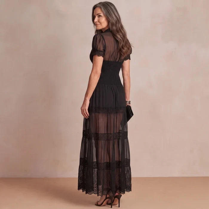 Sophia | Robe maxi en dentelle transparente