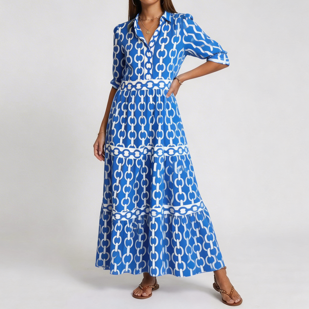 HAZEL | Robe Midi Motif Chaîne