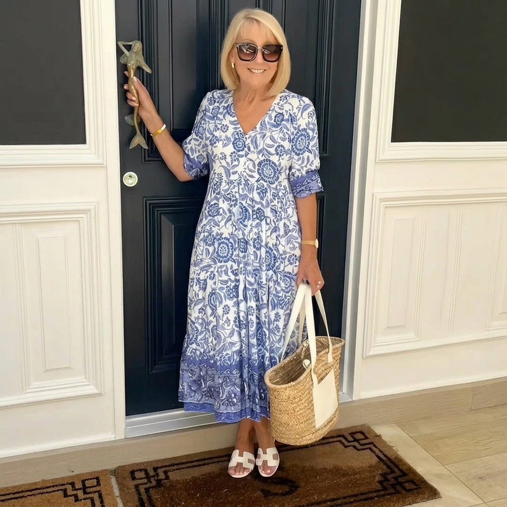 Ellie | Robe Fleurie Gracieuse Col en V