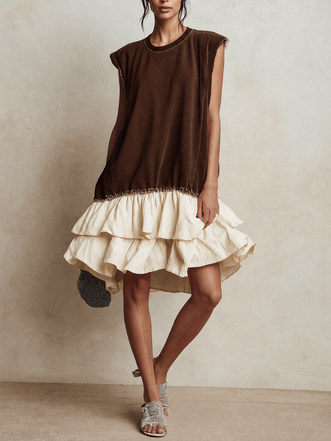 Ilaria | Robe casual bicolore, coupe ample, pour les vacances