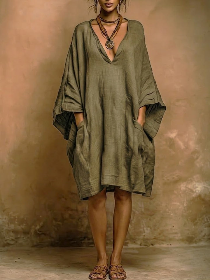 Fiorella – Robe Lin et Coton Élégance Décontractée