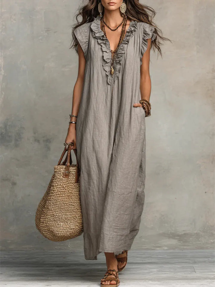 Chiara | Robe Maxi Bohème à Décolleté en V