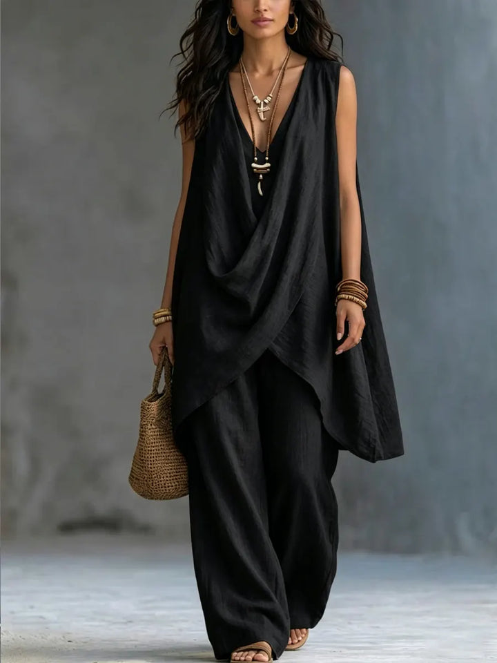 Ginevra | Ensemble Drapé à Pantalon Large