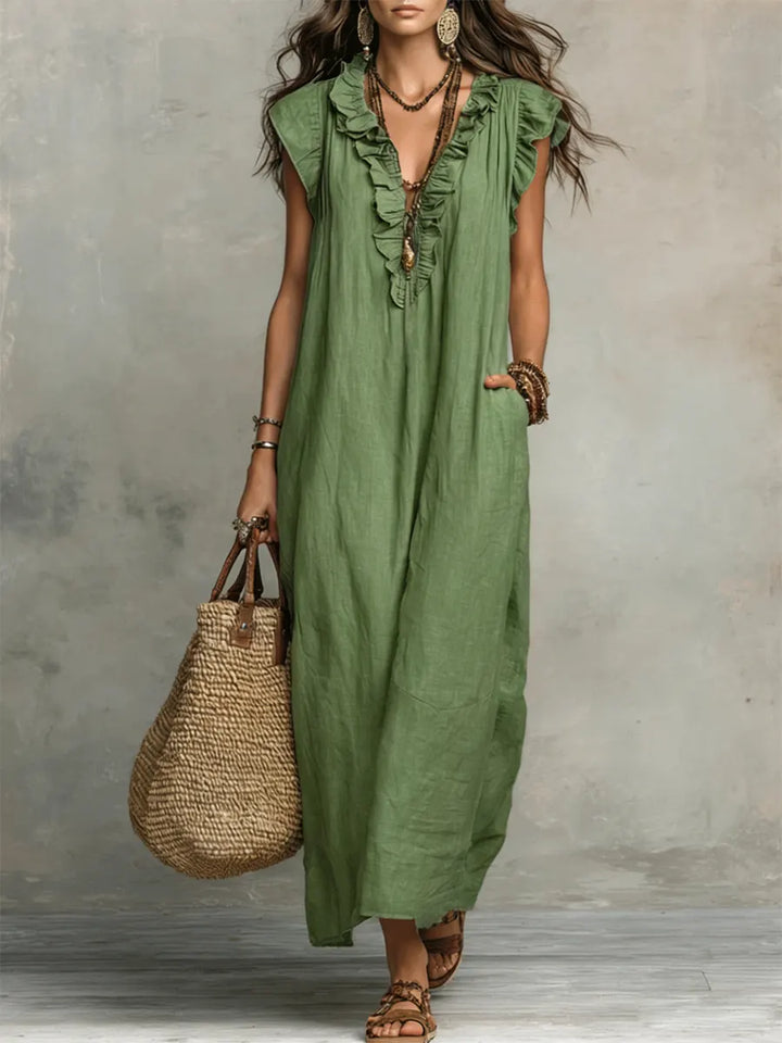 Chiara | Robe Maxi Bohème à Décolleté en V