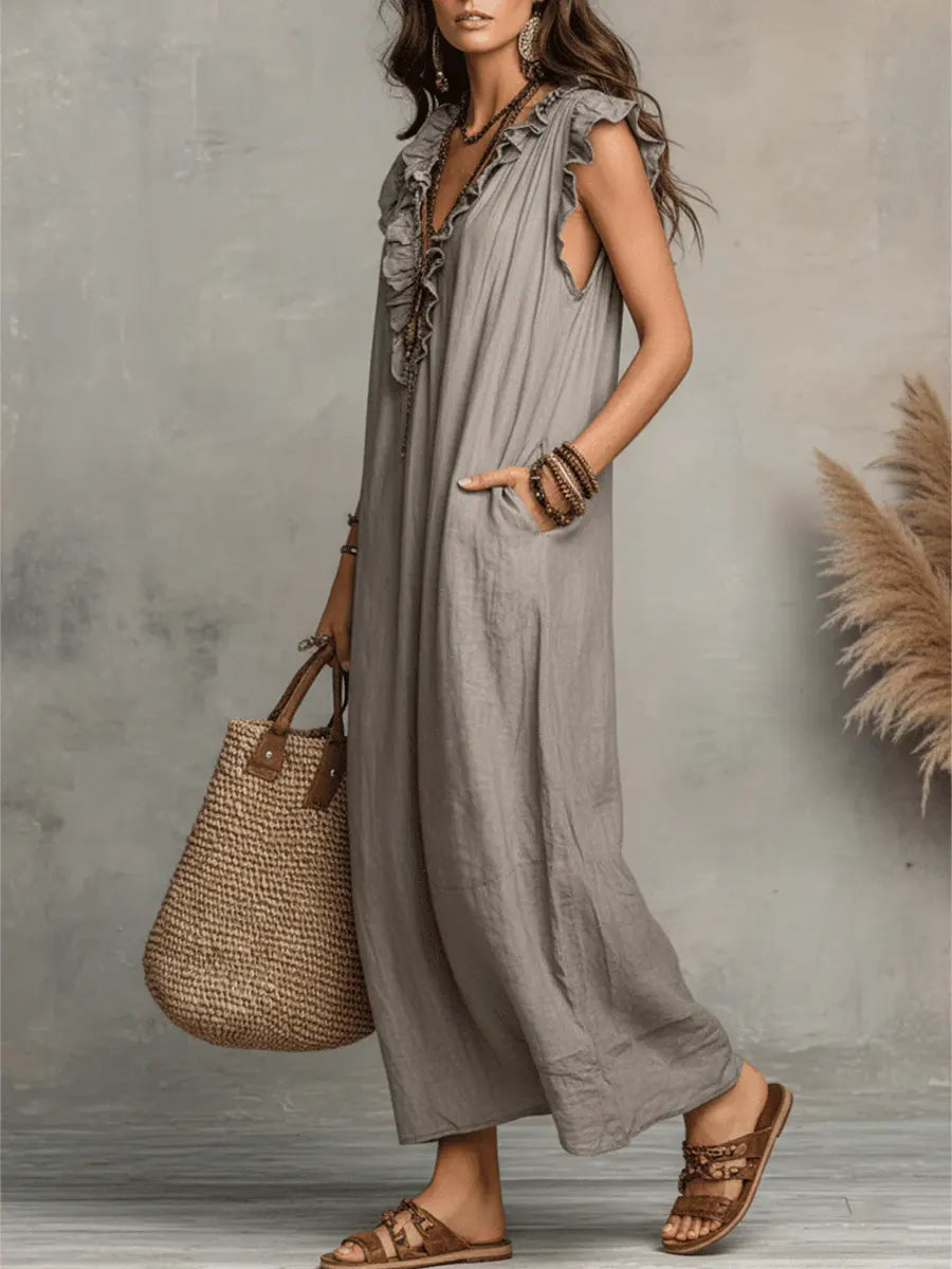 Chiara | Robe Maxi Bohème à Décolleté en V