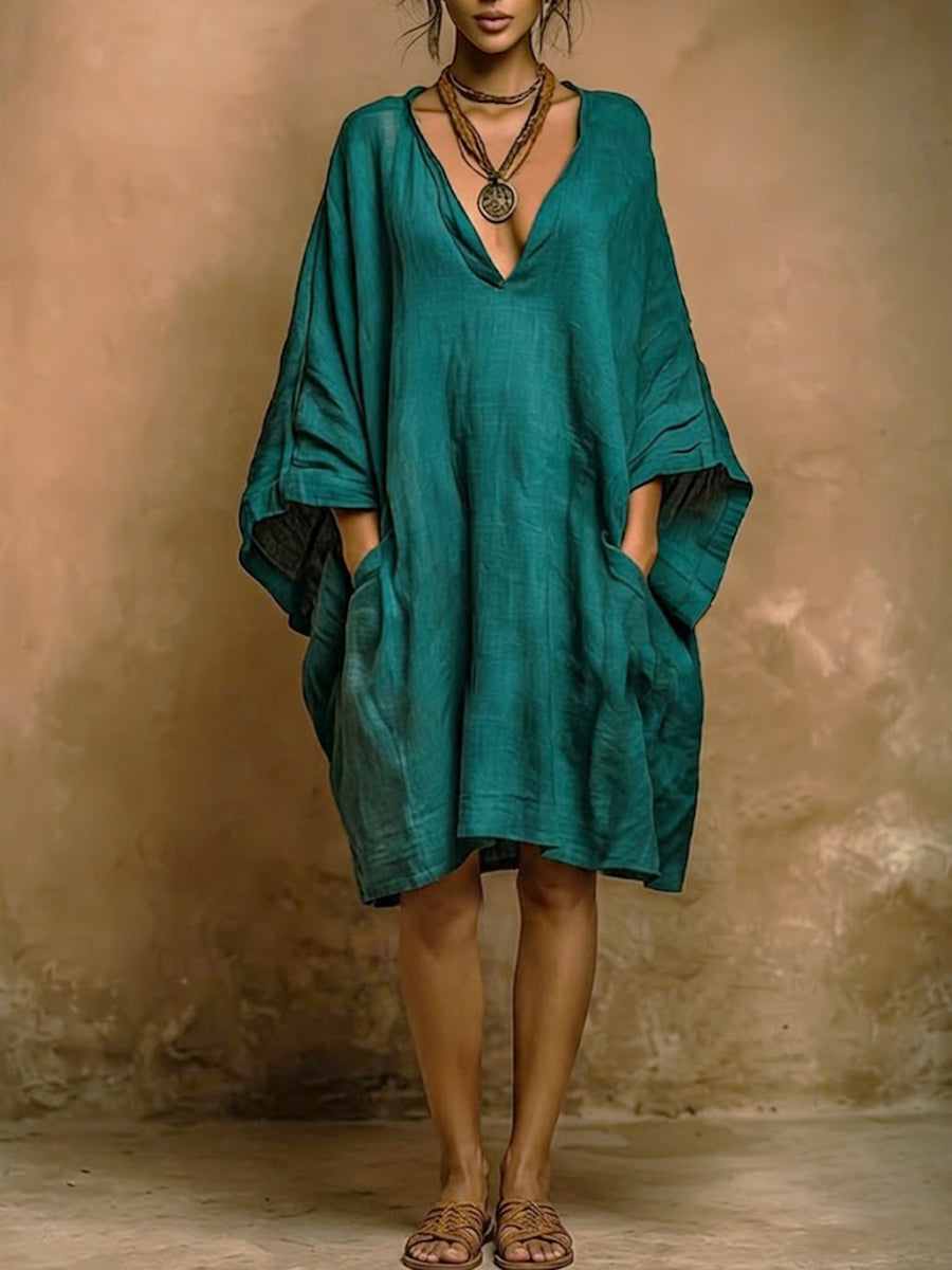 Fiorella – Robe Lin et Coton Élégance Décontractée
