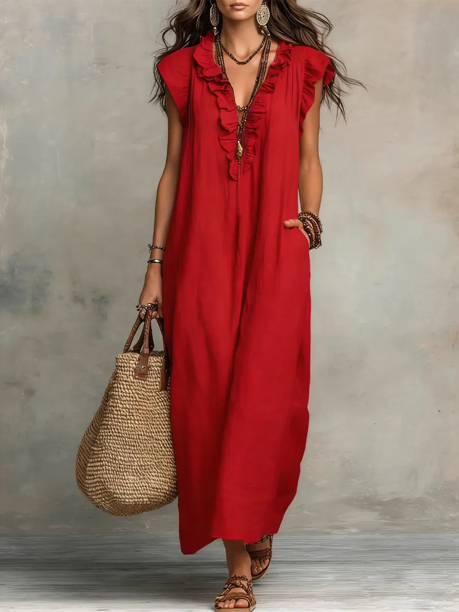 Chiara | Robe Maxi Bohème à Décolleté en V