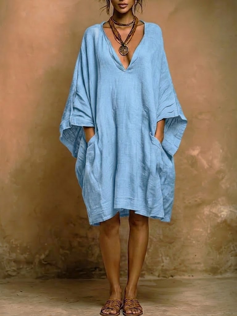 Fiorella – Robe Lin et Coton Élégance Décontractée