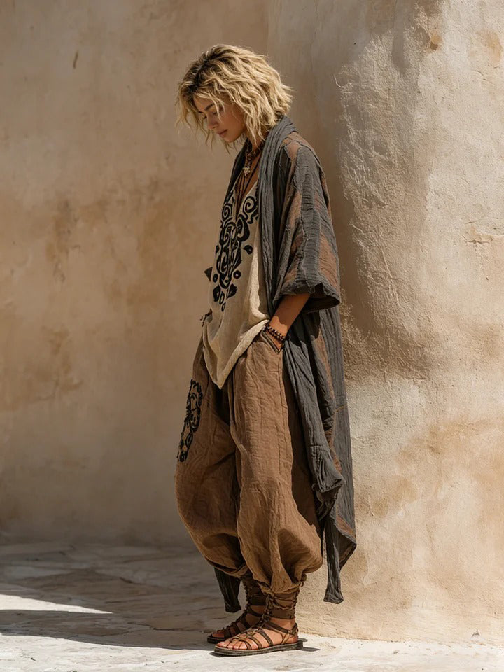 Ornella | Ensemble boho artistique en lin et coton