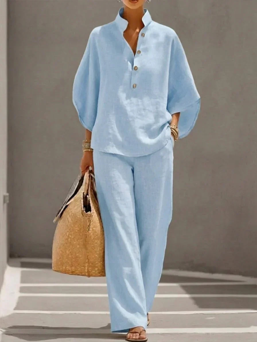 Maribel | Ensemble Manches Chauve-Souris et Pantalon Large