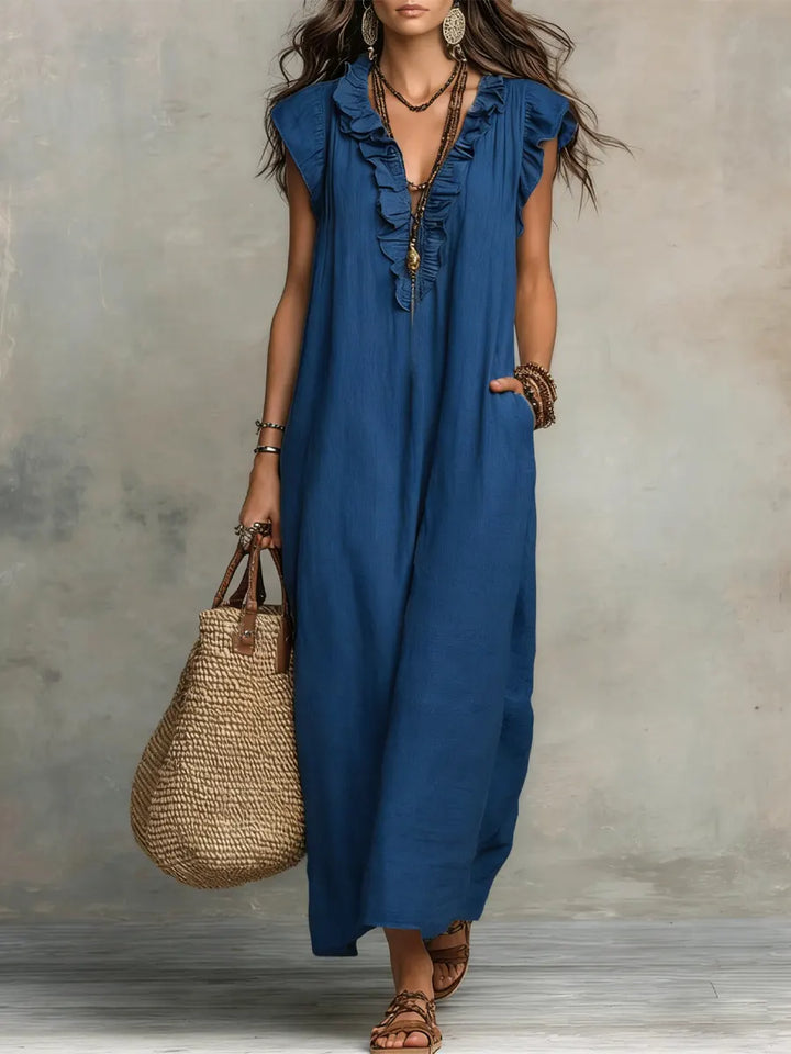 Chiara | Robe Maxi Bohème à Décolleté en V