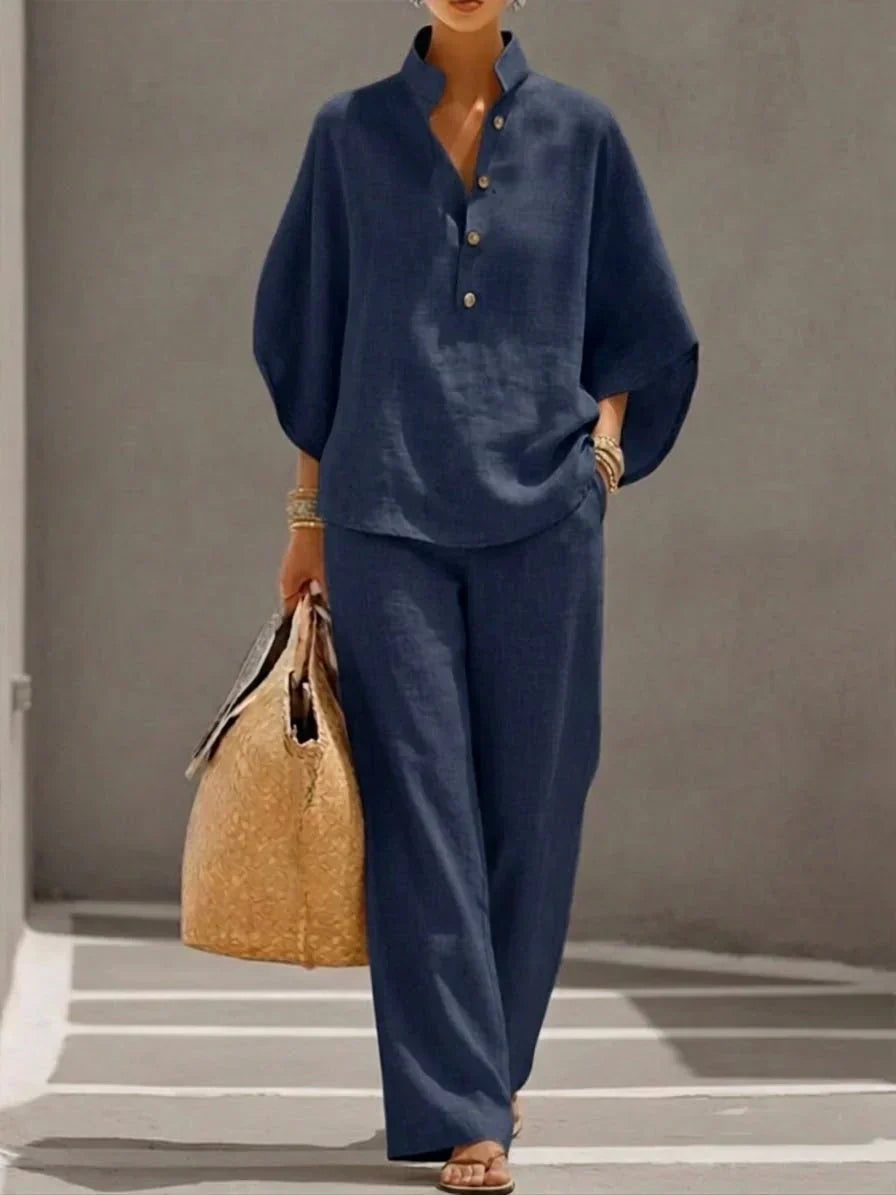 Maribel™ | Ensemble deux pièces à manches chauve-souris et pantalon large