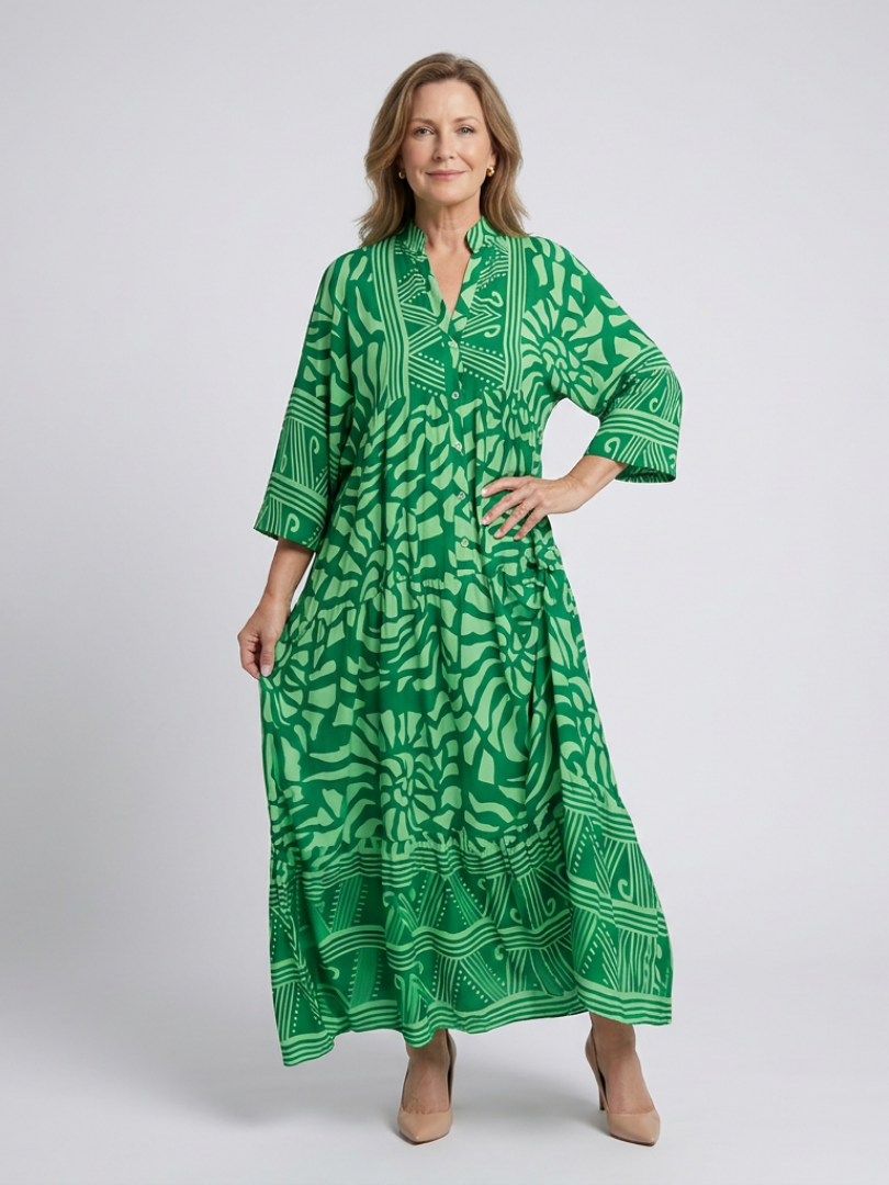 Marielle | Robe Midi Boutonnée