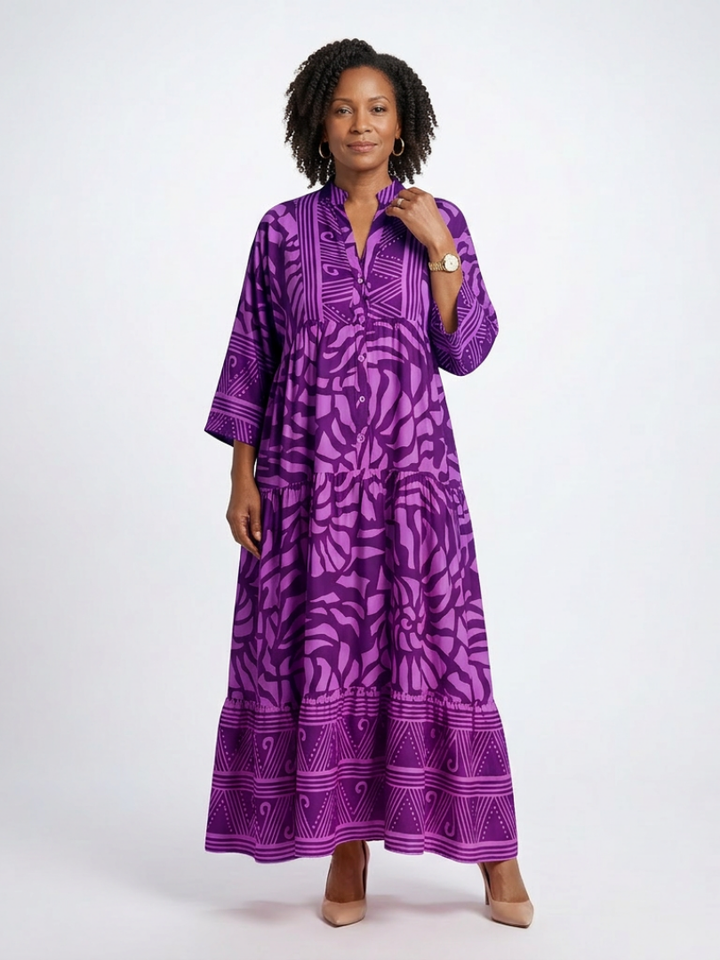 Marielle | Robe Midi Boutonnée