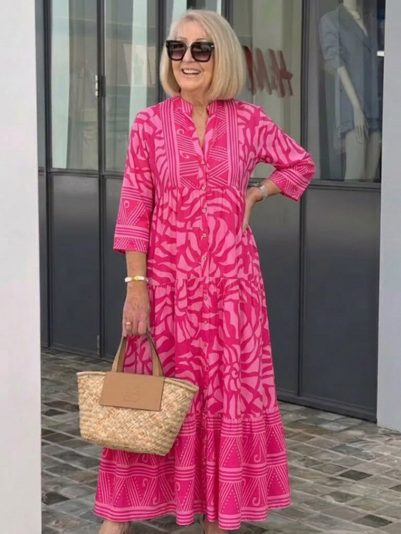 Marielle | Robe Midi Boutonnée