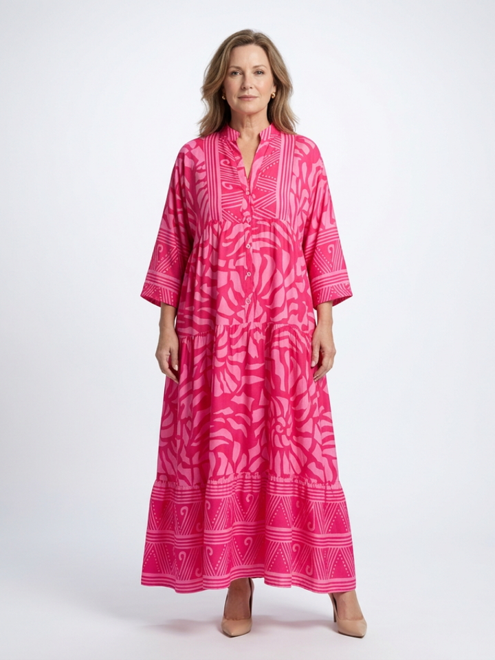 Marielle | Robe Midi Boutonnée